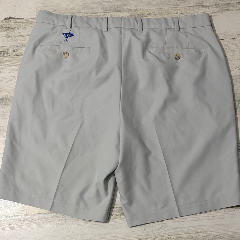 Peter Millar Light Gray Flat Front Shorts Ocean Reef Club - Picture 2 of 9